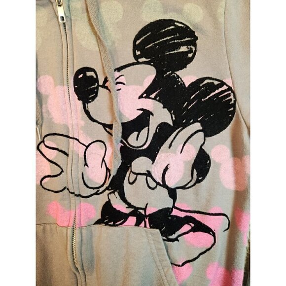 Disney World Land Hoodie Full Zip Sweatshirt Mickey Mouse Gray Kids Sz XXL - Picture 2 of 7